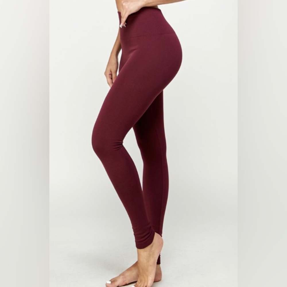 Burgundy Fleece Lined Leggings - NWT!